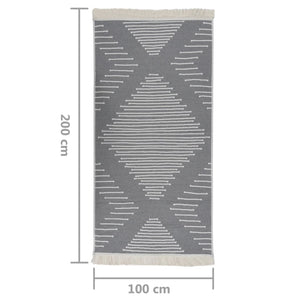 Χαλί Γκρι 100 x 200 εκ. Βαμβακερό