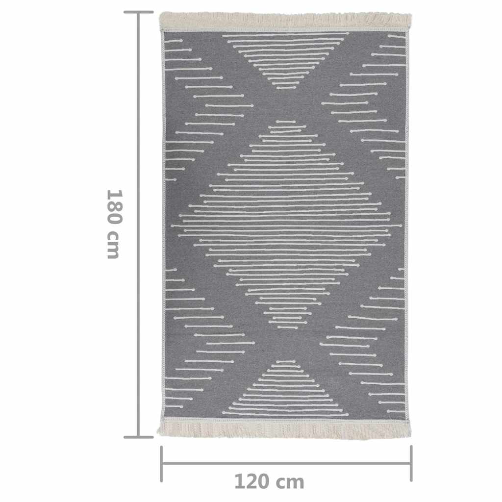 Χαλί Γκρι 120 x 180 εκ. Βαμβακερό