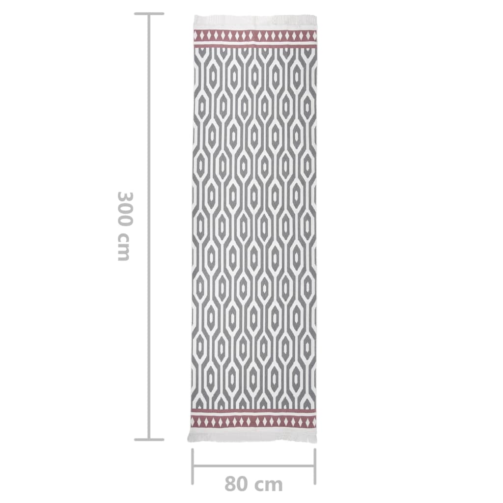 Χαλί Γκρι 80 x 300 εκ. Βαμβακερό