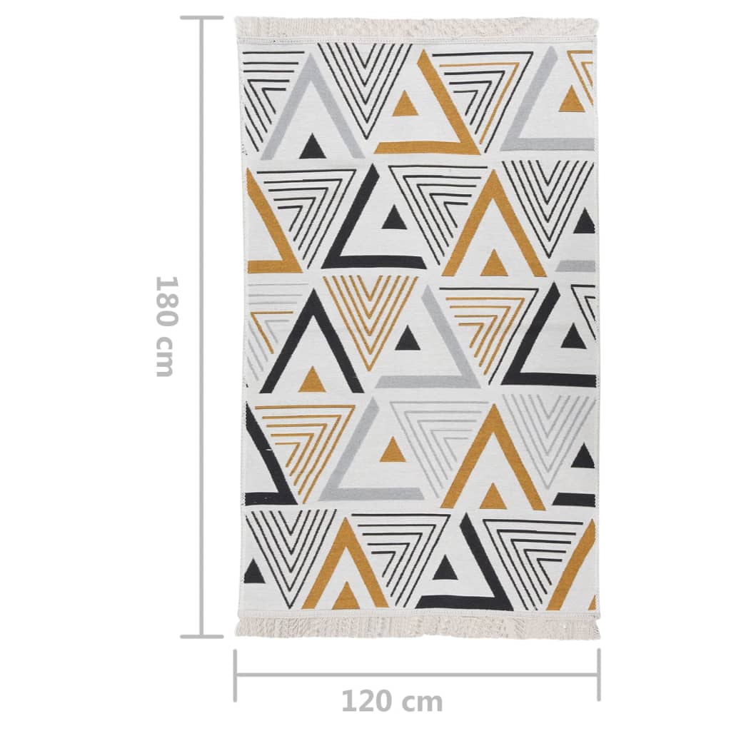 Χαλί Κίτρινο και Γκρι 120 x 180 εκ. Βαμβακερό