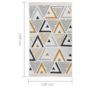 Χαλί Κίτρινο και Γκρι 120 x 180 εκ. Βαμβακερό