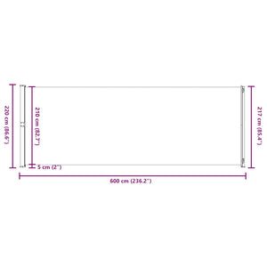 Σκίαστρο Πλαϊνό Συρόμενο Βεράντας Κρεμ 220 x 600 εκ.