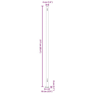 Σκίαστρο Πλαϊνό Συρόμενο Βεράντας Γκρι 220 x 600 εκ.