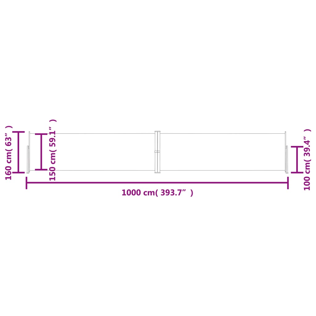 Σκίαστρο Πλαϊνό Συρόμενο Καφέ 160 x 1000 εκ.