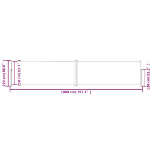 Σκίαστρο Πλαϊνό Συρόμενο Καφέ 220 x 1000 εκ.