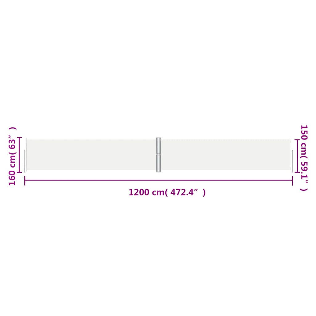 Σκίαστρο Πλαϊνό Συρόμενο Κρεμ 160 x 1200 εκ.