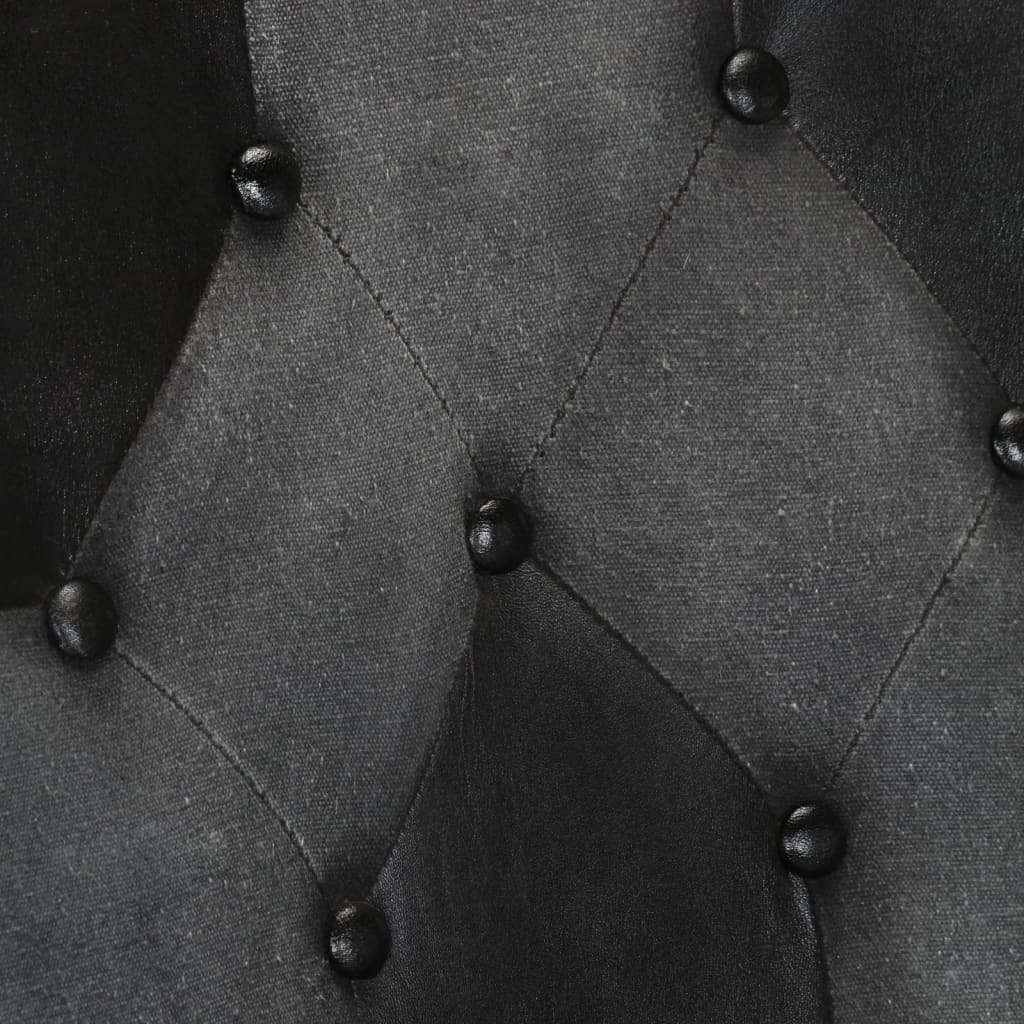 Πολυθρόνα Μαύρη και Γκρι από Γνήσιο Δέρμα - Pakobazaar