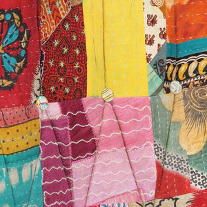 Πολυθρόνα Πολύχρωμη Patchwork από Καραβόπανο με Υποπόδιο - Pakobazaar