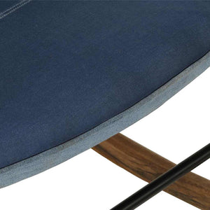 Πολυθρόνα Κουνιστή Μπλε Denim Patchwork Καραβόπανο