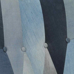 Πολυθρόνα Κουνιστή Μπλε Denim Patchwork Καραβόπανο με Υποπόδιο