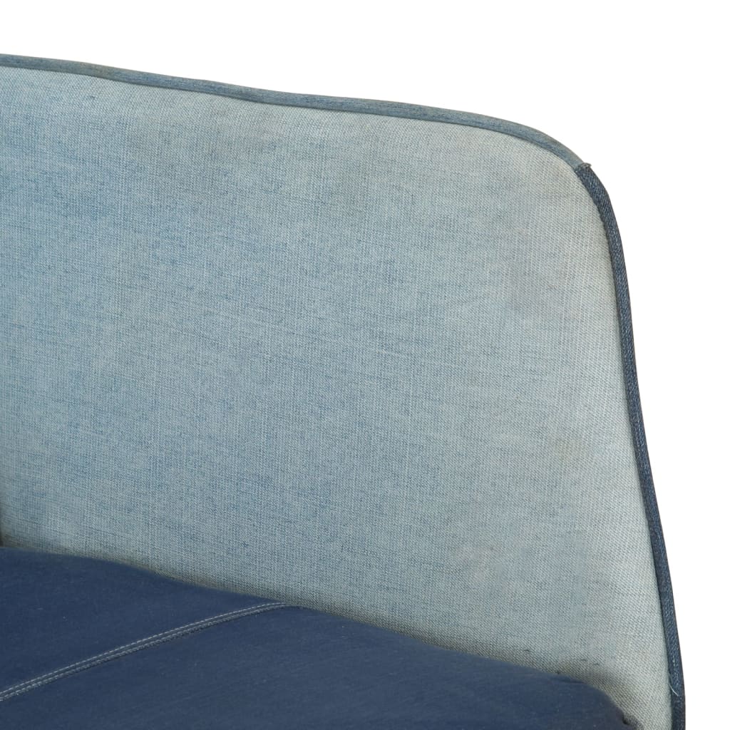 Πολυθρόνα Κουνιστή Μπλε Denim Patchwork Καραβόπανο με Υποπόδιο - Pakobazaar