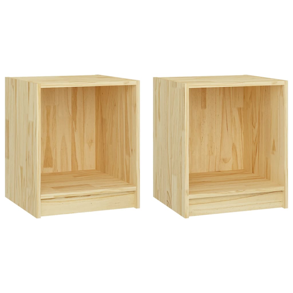 Κομοδίνα 2 τεμ. 35,5 x 33,5 x 41,5 εκ. από Μασίφ Ξύλο Πεύκου
