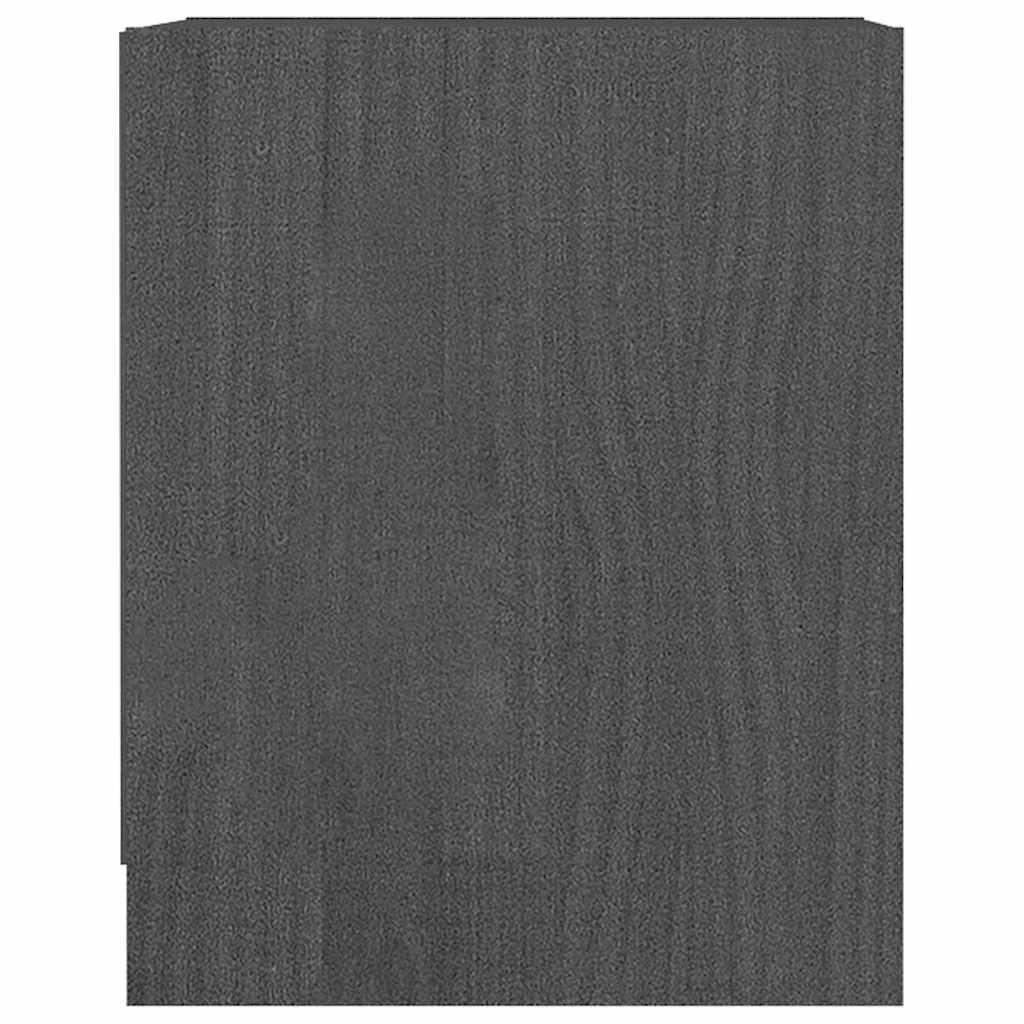 Κομοδίνο Γκρι 35,5 x 33,5 x 41,5 εκ. από Μασίφ Ξύλο Πεύκου