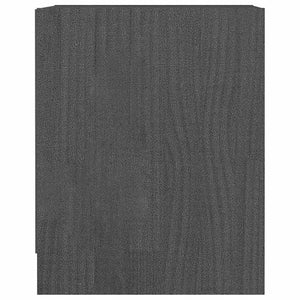 Κομοδίνο Γκρι 35,5 x 33,5 x 41,5 εκ. από Μασίφ Ξύλο Πεύκου