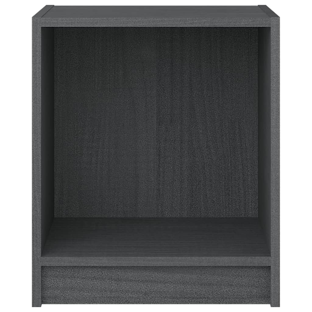 Κομοδίνα 2 τεμ. Γκρι 35,5 x 33,5 x 41,5εκ από Μασίφ Ξύλο Πεύκου