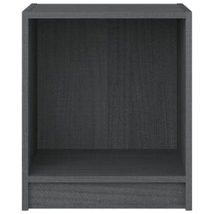 Κομοδίνα 2 τεμ. Γκρι 35,5 x 33,5 x 41,5εκ από Μασίφ Ξύλο Πεύκου