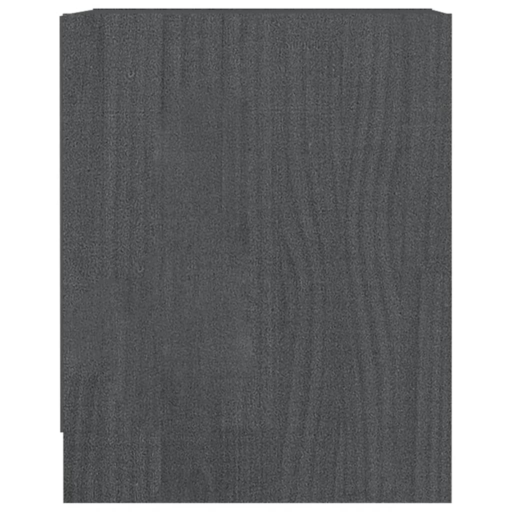 Κομοδίνα 2 τεμ. Γκρι 35,5 x 33,5 x 41,5εκ από Μασίφ Ξύλο Πεύκου