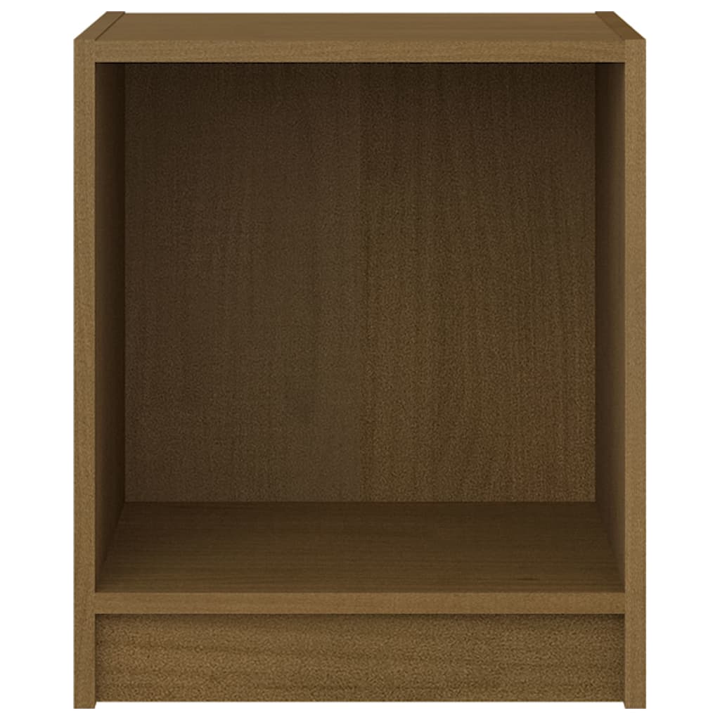 Κομοδίνα 2 τεμ. Καφέ Μελί 35,5x33,5x41,5 εκ. Μασίφ Ξύλο Πεύκου