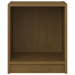 Κομοδίνα 2 τεμ. Καφέ Μελί 35,5x33,5x41,5 εκ. Μασίφ Ξύλο Πεύκου