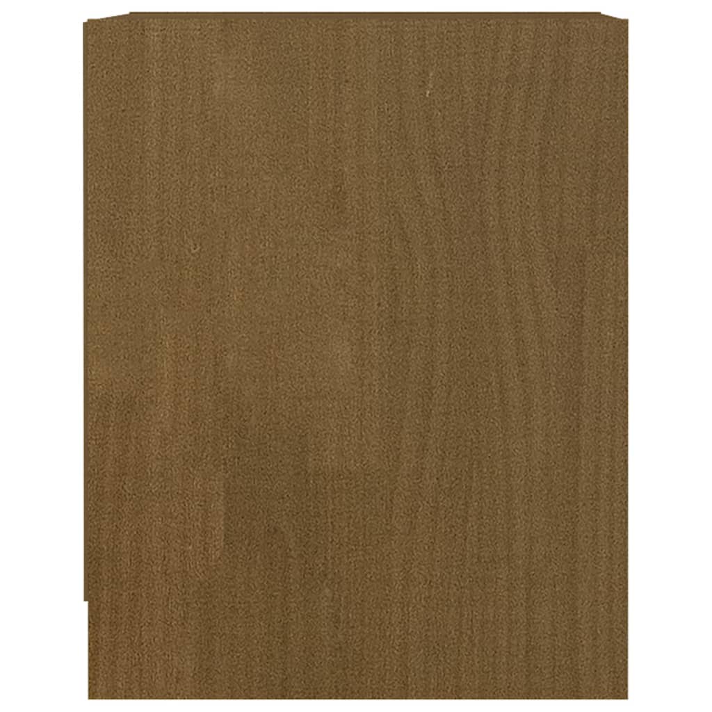 Κομοδίνα 2 τεμ. Καφέ Μελί 35,5x33,5x41,5 εκ. Μασίφ Ξύλο Πεύκου