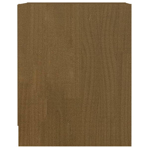 Κομοδίνα 2 τεμ. Καφέ Μελί 35,5x33,5x41,5 εκ. Μασίφ Ξύλο Πεύκου
