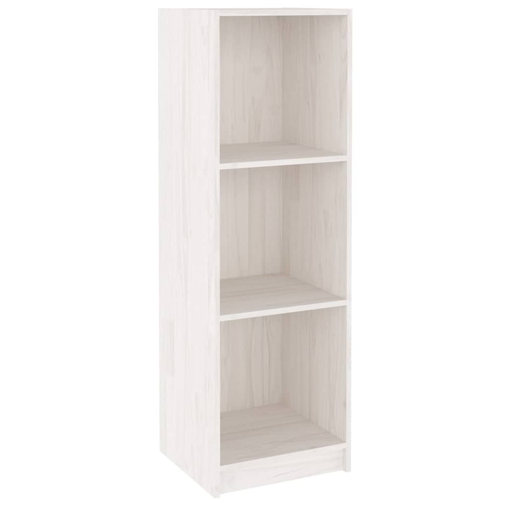 Βιβλιοθήκη/Διαχωρ. Χώρου Λευκό 36x33x110 εκ. Μασίφ Ξύλο Πεύκου