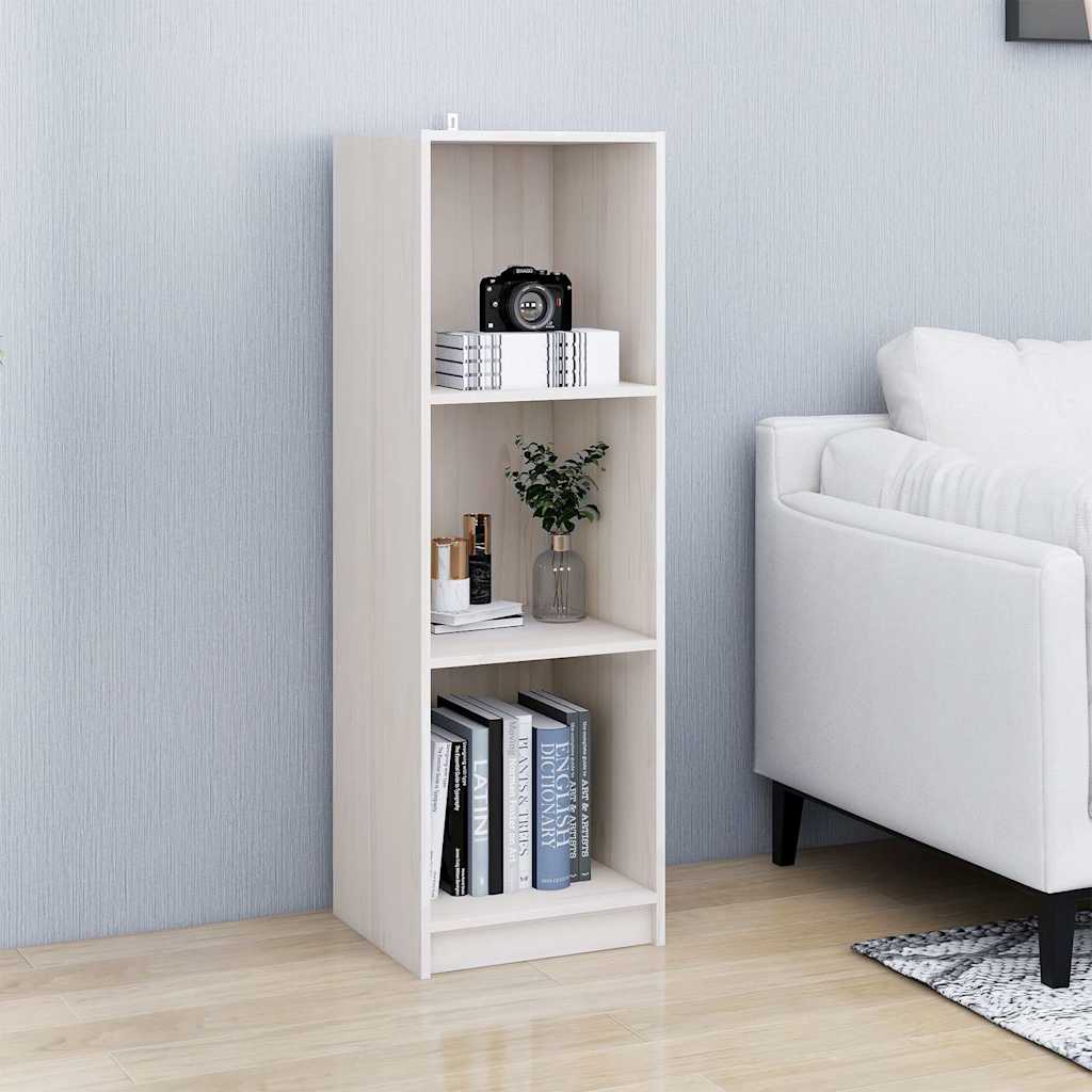 Βιβλιοθήκη/Διαχωρ. Χώρου Λευκό 36x33x110 εκ. Μασίφ Ξύλο Πεύκου