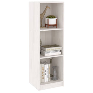 Βιβλιοθήκη/Διαχωρ. Χώρου Λευκό 36x33x110 εκ. Μασίφ Ξύλο Πεύκου