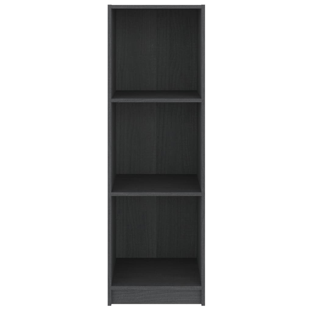Βιβλιοθήκη/Διαχωρ. Χώρου Γκρι 36x33x110 εκ. Μασίφ Ξύλο Πεύκου