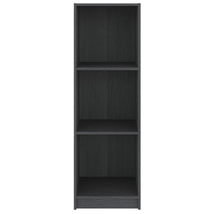 Βιβλιοθήκη/Διαχωρ. Χώρου Γκρι 36x33x110 εκ. Μασίφ Ξύλο Πεύκου