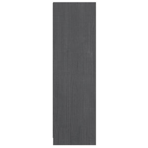 Βιβλιοθήκη/Διαχωρ. Χώρου Γκρι 36x33x110 εκ. Μασίφ Ξύλο Πεύκου