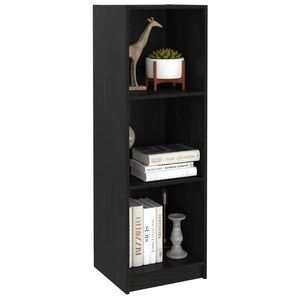 Βιβλιοθήκη/Διαχωρ. Χώρου Μαύρο 36x33x110 εκ. Μασίφ Ξύλο Πεύκου - Pakobazaar
