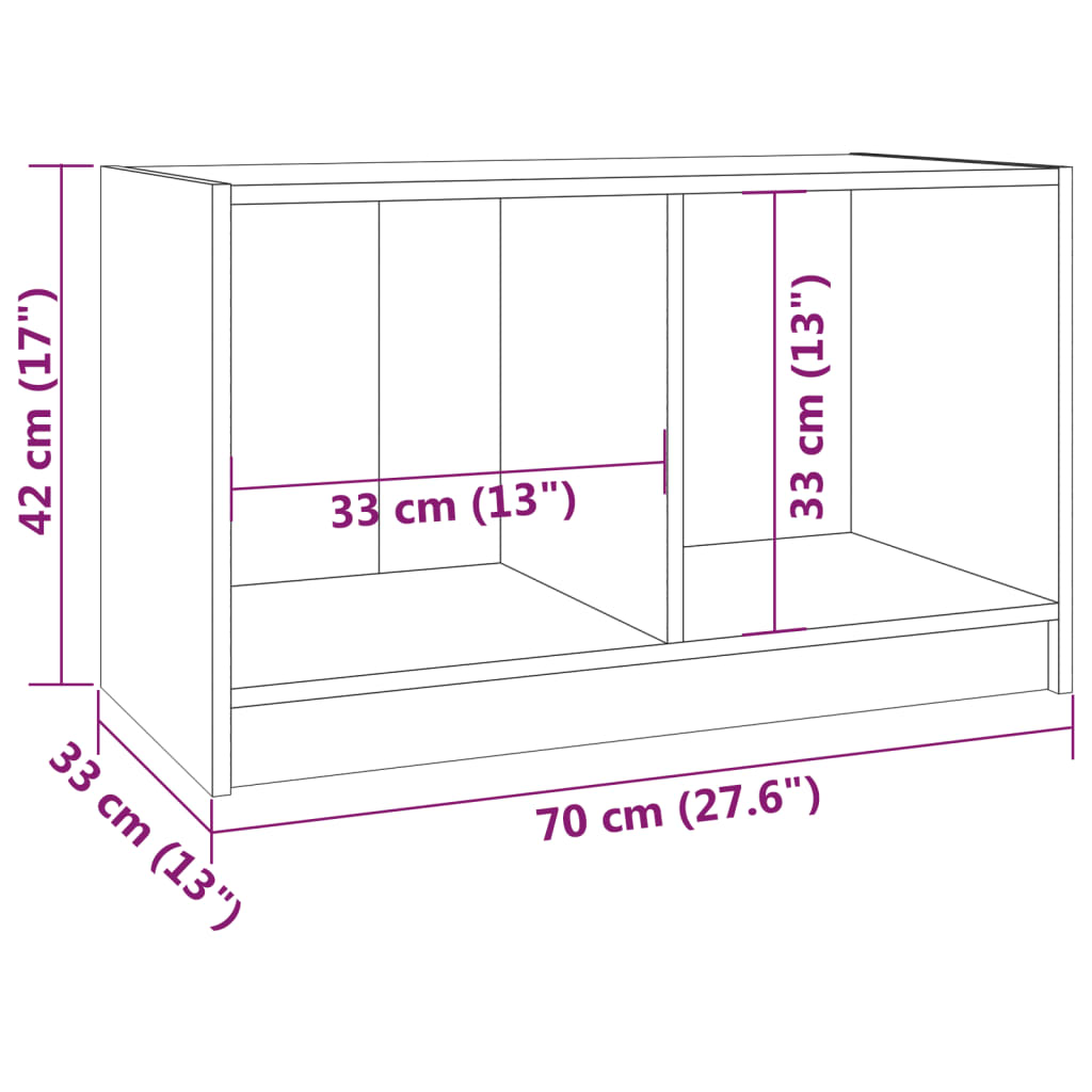 Έπιπλο Τηλεόρασης 70 x 33 x 42 εκ. από Μασίφ Ξύλο Πεύκου