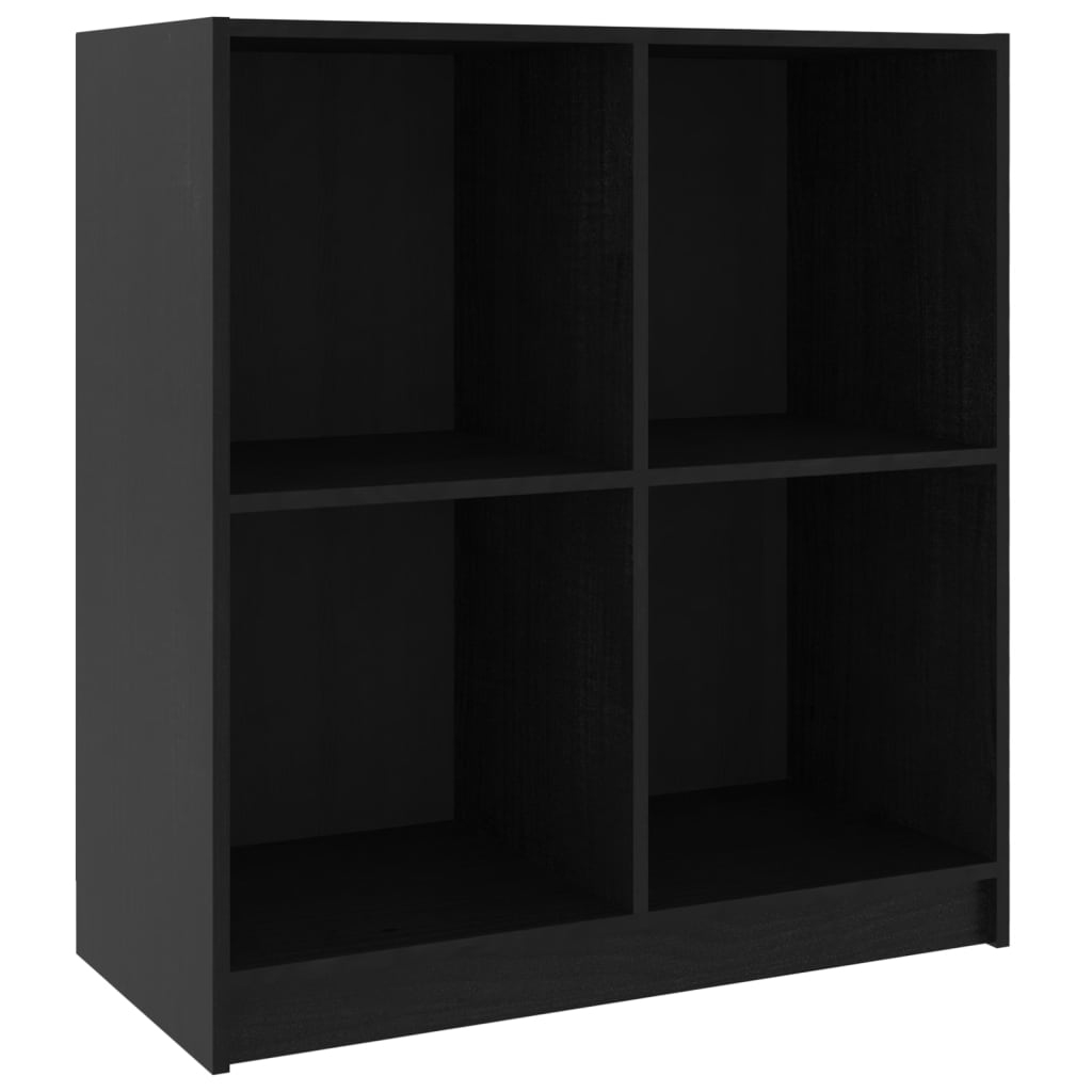 Μπουφές Μαύρος 70 x 33 x 76 εκ. από Μασίφ Ξύλο Πεύκου