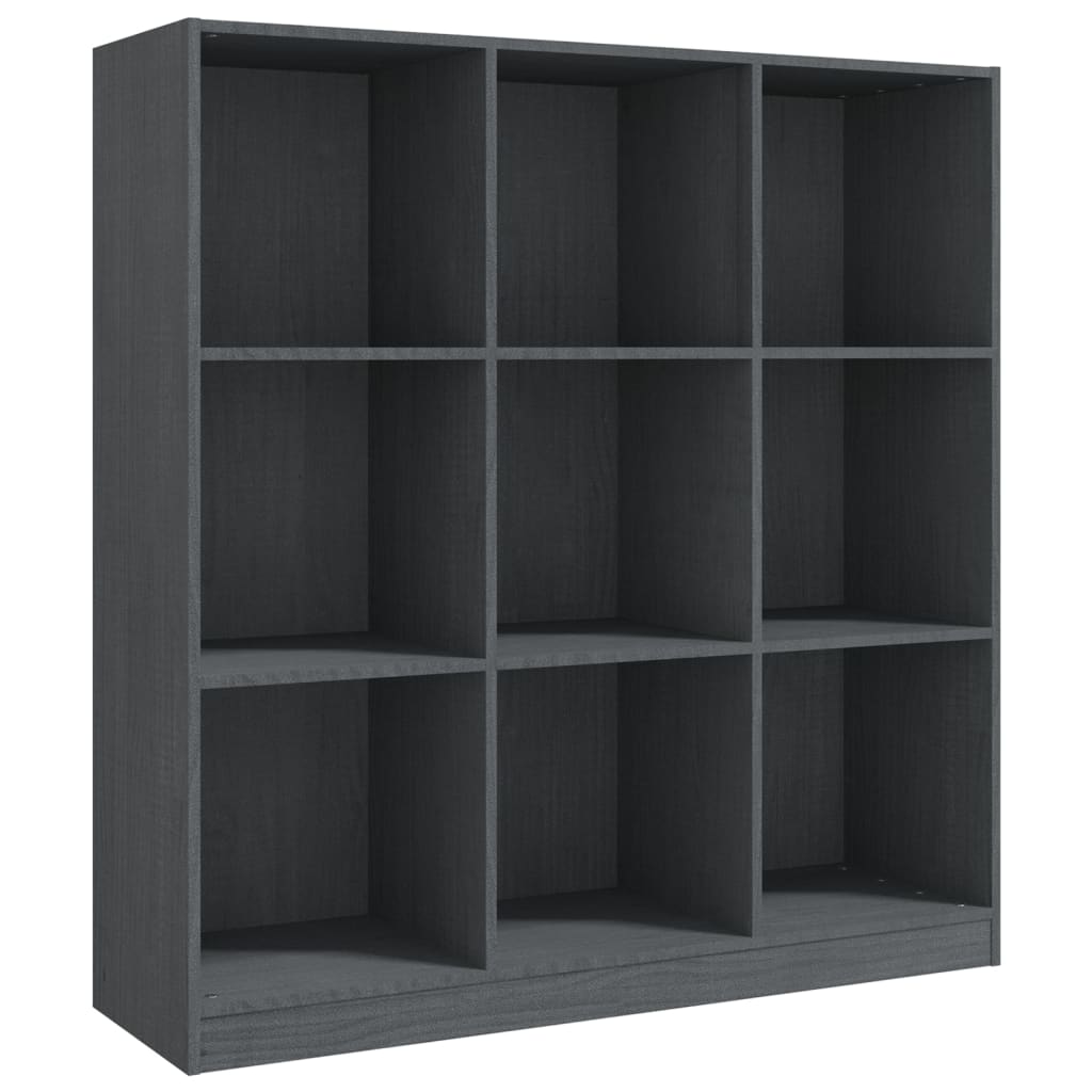 Βιβλιοθήκη/Διαχωριστικό Χώρου Γκρι 104x33,5x110 εκ Μασίφ Πεύκο