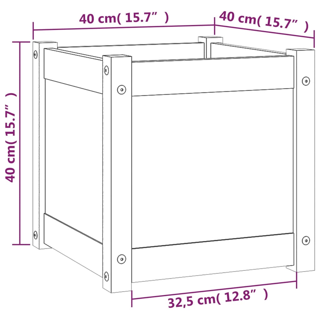 Ζαρντινιέρες 2 τεμ. 40 x 40 x 40 εκ. από Μασίφ Ξύλο Πεύκου