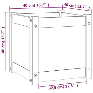 Ζαρντινιέρες 2 τεμ. 40 x 40 x 40 εκ. από Μασίφ Ξύλο Πεύκου