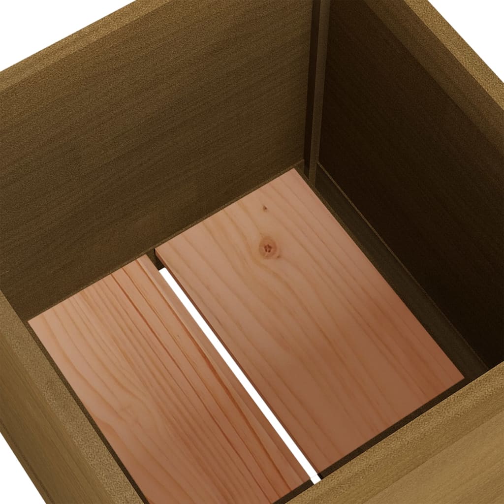 Ζαρντινιέρα Καφέ Μελί 50 x 50 x 50 εκ. από Μασίφ Ξύλο Πεύκου
