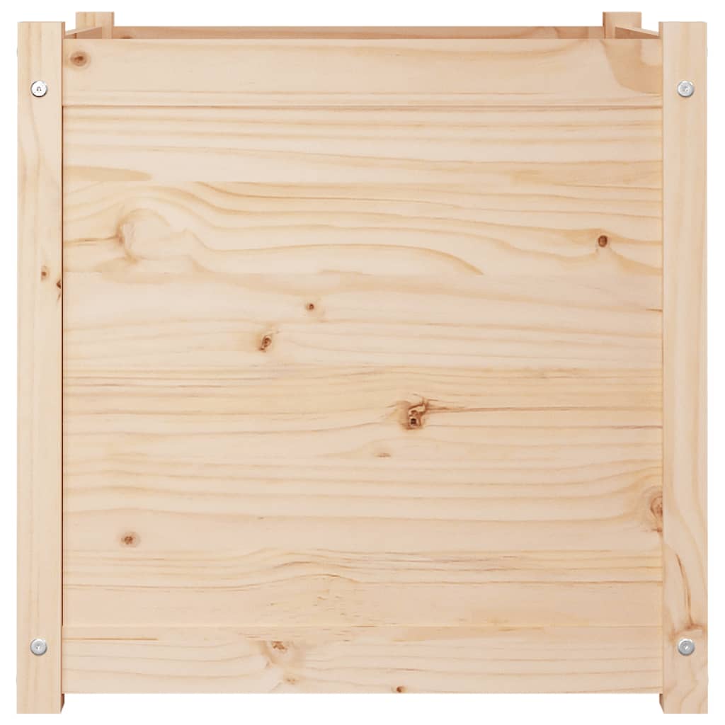 Ζαρντινιέρες 2 Τεμ. Λευκές 60x60x60 εκ. από Μασίφ Ξύλο Πεύκου