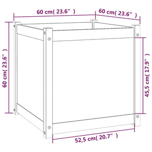Ζαρντινιέρες 2 Τεμ. Λευκές 60x60x60 εκ. από Μασίφ Ξύλο Πεύκου