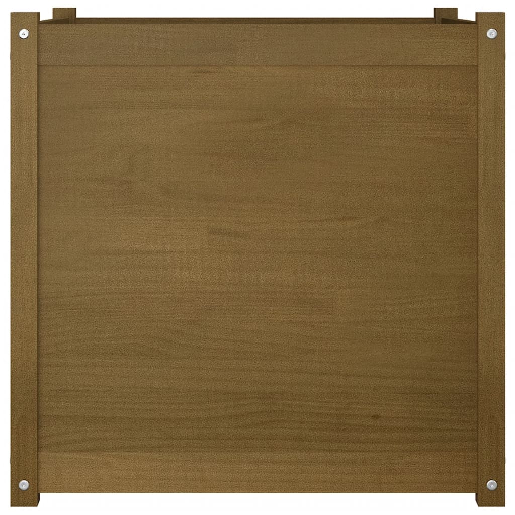 Ζαρντινιέρα Καφέ Μελί 70 x 70 x 70 εκ. από Μασίφ Ξύλο Πεύκου