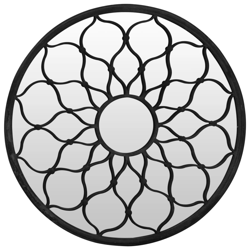 Καθρέφτης για Εσ. Χώρους Στρογγυλός Μαύρος 40 x 3 εκ. Σίδερο - PAKOBAZAAR