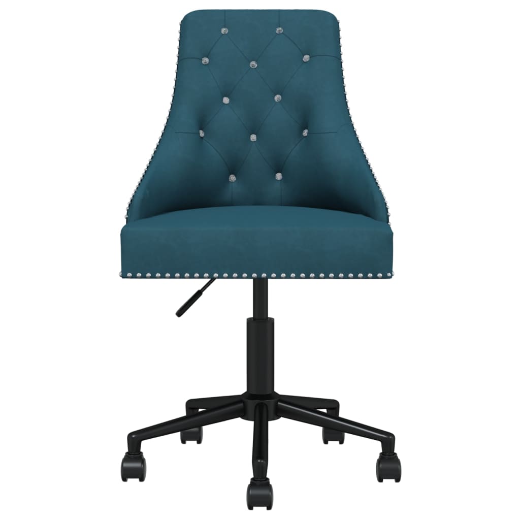 Καρέκλα Τραπεζαρίας Περιστρεφόμενη Μπλε Βελούδινη