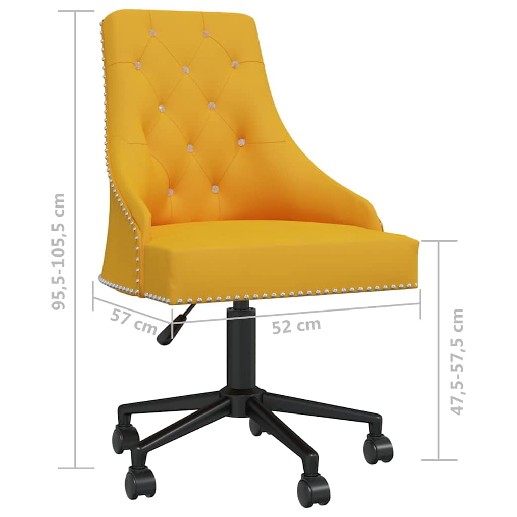 Καρέκλα Τραπεζαρίας Περιστρεφόμενη Κίτρινη Βελούδινη