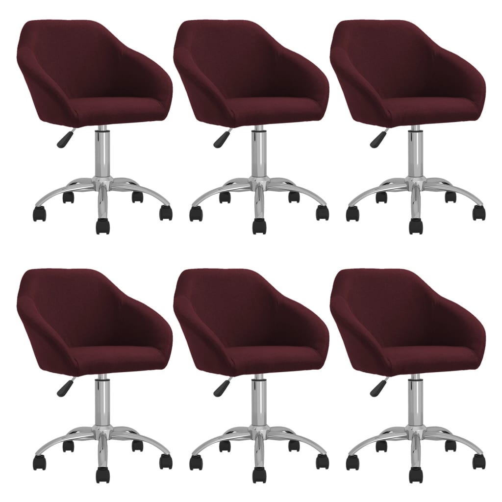 3089589  Swivel Dining Chairs 6 pcs Purple Fabric (3x330507) - Pakobazaar