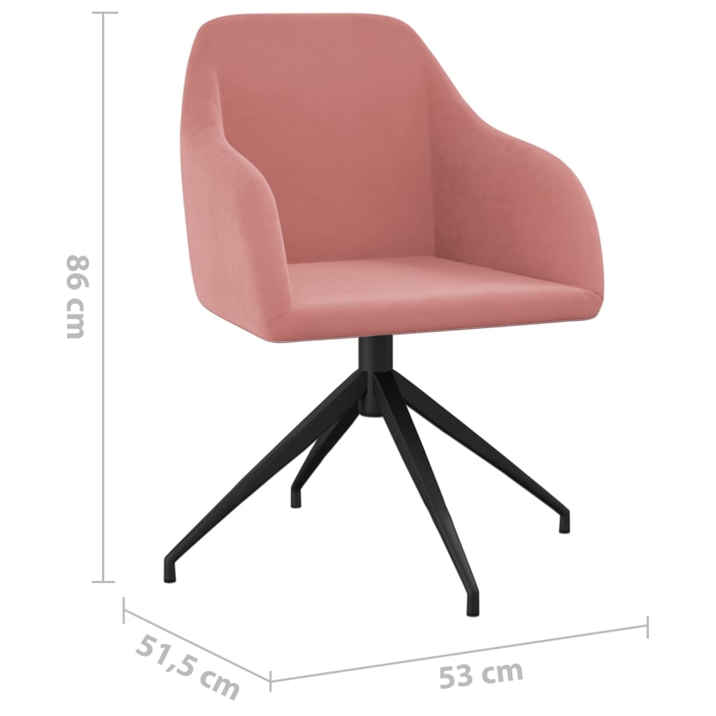Καρέκλες Τραπεζαρίας 6 τεμ. Ροζ Βελούδινες