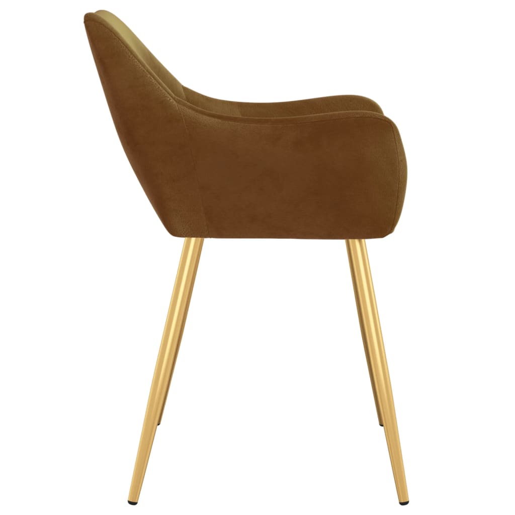 Καρέκλες Τραπεζαρίας 6 τεμ. Καφέ Βελούδινες