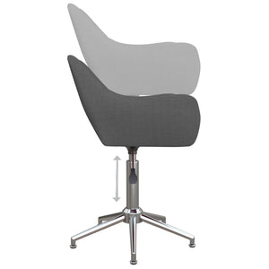 Καρέκλες Τραπεζαρίας Περιστρεφόμενες 6 τεμ Σκ. Γκρι Υφασμάτινες
