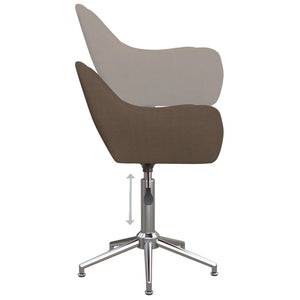 Καρέκλες Τραπεζαρίας Περιστρεφόμενες 6 τεμ. Taupe Υφασμάτινες