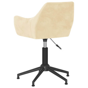 Καρέκλα Γραφείου Περιστρεφόμενη Κρεμ Βελούδινη